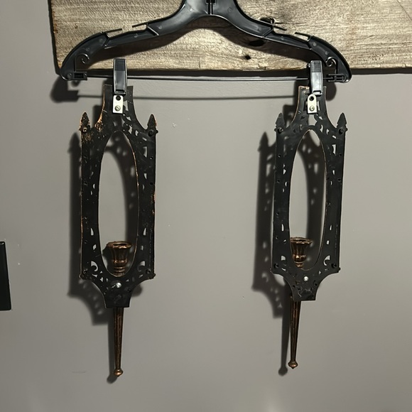 Vintage Dart Coppercraft MCM 70’s wall sconces amber glass votive candle holders - Picture 14 of 15